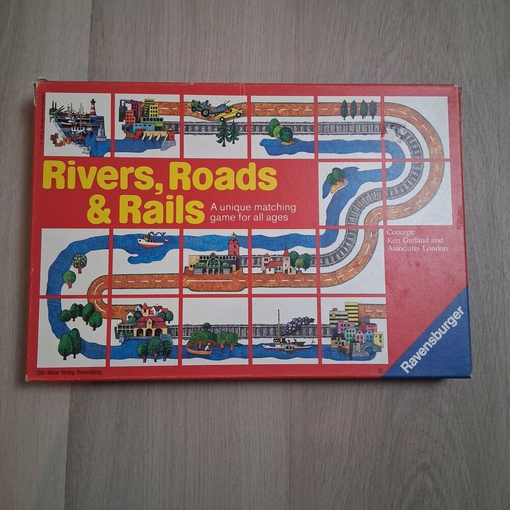 Ravensburger Rivers, Roads & Rails Board Game Transportation Network Vintage
